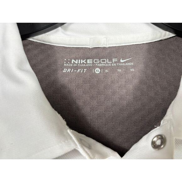 Nike Golf Shirt Mens XL White Gray Dri-Fit Long Sleeve Layered Performance Polo - Picture 3 of 8